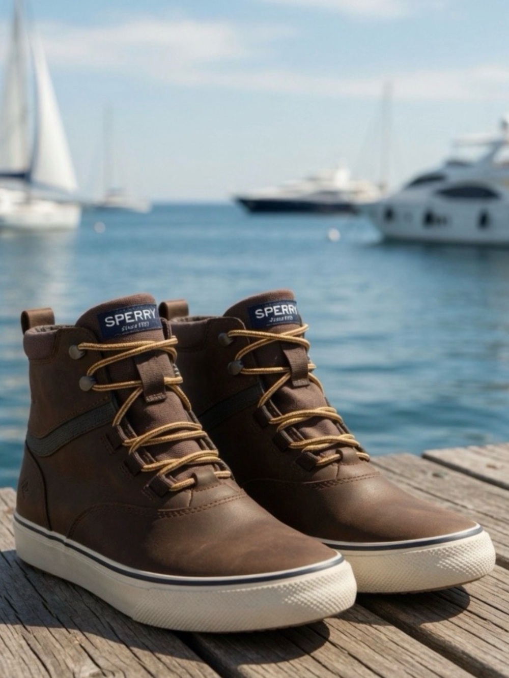 Sperry Halyard Waterproof Storm Chukka Boots Men’s 9 Brown Leather Nautical